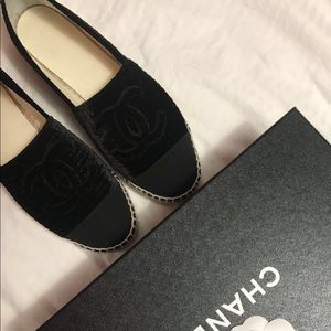 Chanel Velvet Espadrilles Flats